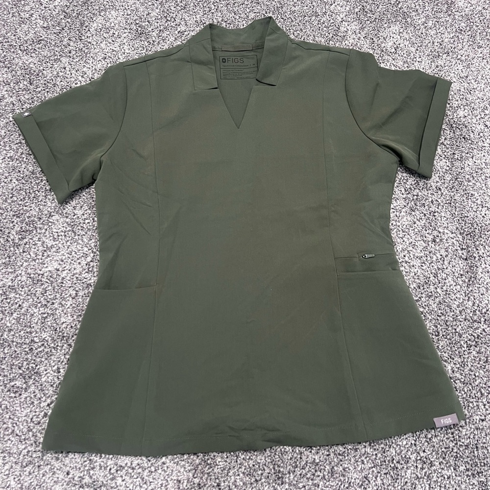 Figs Women's Olive Green Medical Scrub Top